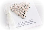 Image of 30th wedding anniversary paper roses heart card gift boxed