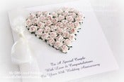 Image of 40th wedding anniversary paper roses heart card gift boxed