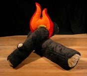 Image of Logs and Fire - soft sculpture
