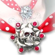 Image of Swarovski Crystal Skull Rose Choker