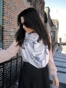 Image of Folk Unicorn Scarf (Lt. Pink/Gray)