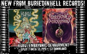 Image of EMBRYONIC DEVOURMENT / KURU - 7 INCH Vinyl Record