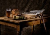 Image of Ale, walnuts, olives, Raw Milk Cheddar cheese, Seven Grain bread