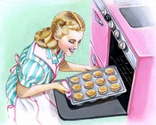 Image of Retro Baking Gal print 