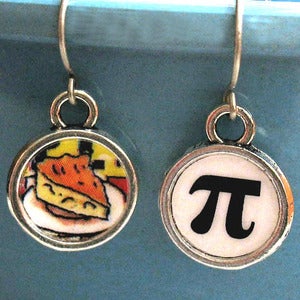 Image of Pi Day Pie Earrings Math Geek Jewelry