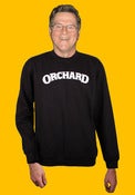 Image of Orchard Crewneck Sweatshirt - Embroidered Text Logo - Black