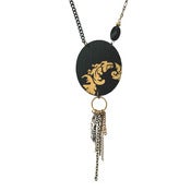Image of Black baroque drop necklace