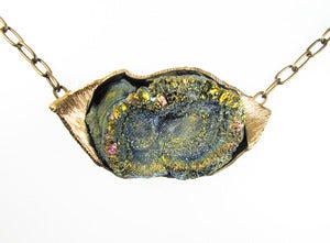 Image of Titanium Rosette Quartz Necklace