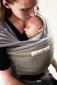 Image of Je Porte Mon Bebe Stretchy Wrap - Light Grey/Olive