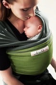 Image of Je Porte Mon Bebe Stretchy Wrap - Grey Green/Pistachio