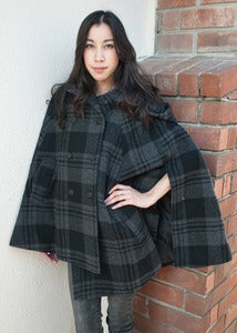 Image of Plaid Cape Coat