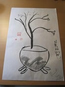 Image of Custom Watercolor painting (Vase and Cherry Blossoms)