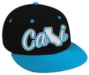 Image of CALI SNAPBACK (BLACK/SKY BLUE)