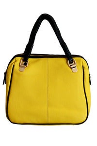 Image of Yellow Leather 'SQUARE' Bag
