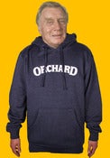 Image of Orchard Hooded Sweatshirt - Text Logo - Heather Navy