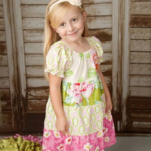 Image of Peasant Twirl Dress Pattern for Girls - Long Sleeves and Short - Girls 2 - 10
