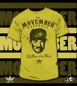 Image of Movember Baseball T-Shirt Mr. Baseball (Jaune Moutarde)
