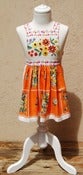 Image of Orange Print & Embroidered Vintage Apron