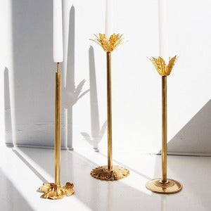 Image of Brass Candle Holders, Set of 3
