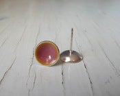 Image of orchid pink dot earrings