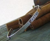 Image of Simple clasic sterling Cuff Bracelet... hand stamped sterling silver personalized cuff