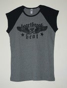 Image of Heartbreak Beat Ladies "SKULL & WINGS" Black/Grey Cap-Sleeve T-Shirt