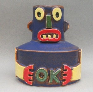 Image of Blue Robot Vase