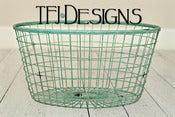 Image of IN STOCK - Laundry Style Basket - Metal - Robins Egg Blue/Turquoise -NEWBORN Prop
