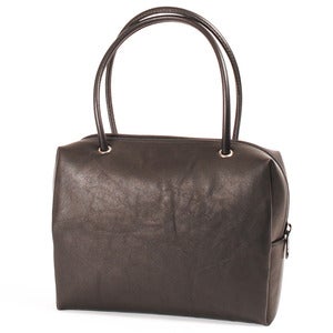 Image of black leather lady zip