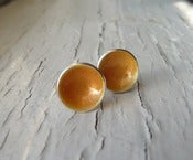 Image of goldenrod dot earrings