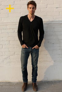 Image of ECO BLACK MATTE LONG V NECK + REHABILITATION