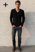 Image of ECO BLACK MATTE LONG V NECK + EDUCATION