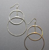 Image of Elysium Jewelry double hoop sterling silver earrings