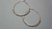 Image of Elysium Jewelry hoop earrings with labradorite
