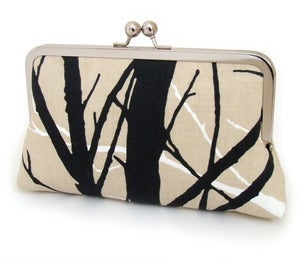 Image of Wood for the trees clutch bag with silk lining
