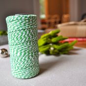 Image of The Twinery Green & White Striped Twine