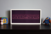 Image of 5 Generation Lineage Family Tree | 19¾"x9" with serif typeface