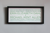 Image of 4 Generation Lineage+ Family Tree | 19¾"x9" with sans serif typeface