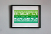 Image of 4 Generation Converge Family Tree | 16"x20" with date & location