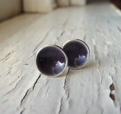 Image of plum dot earrings