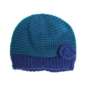 Image of 'Speedwell' Apricot Hat 100% handknitted merino