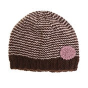 Image of 'Pink Almond' Apricot Hat Handknitted British alpaca