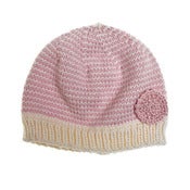 Image of 'Rose' Apricot Hat 100% handknitted merino