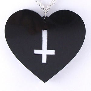Image of Double-Sided Cross Heart Necklace