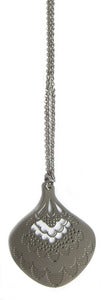 Image of Stainless Steel Peacock Feather Necklace