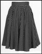 Image of POLKA DOT FULL CIRCLE SKIRT - BLACK/WHITE