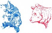 Image of 'Face off' Gocco print