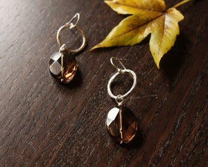 Image of gorgeous smokey quartz dangle earrings