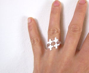 Image of Hash Number Sign Ring - Handmade Silver Ring