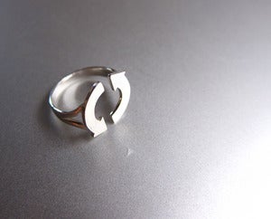 Image of ECO Warrior Recycle Sign Ring - Handmade silver Ring